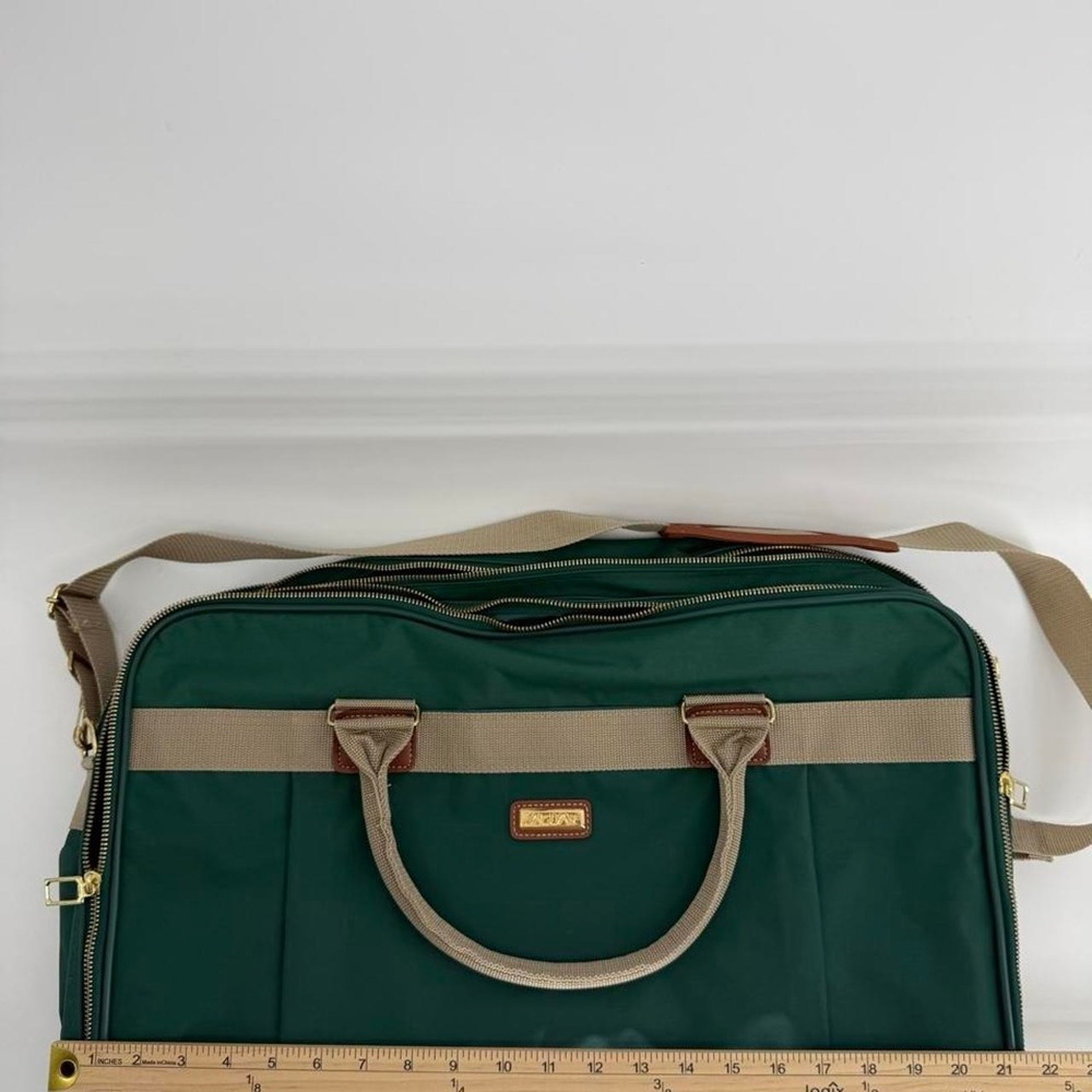 Vintage Jaguar Green Nylon Garment Travel Bag Suitcase Carry On Luggage Mens